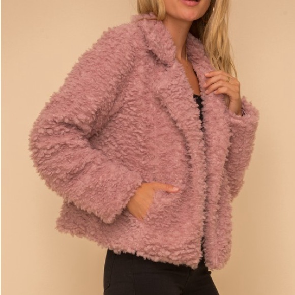 Faux Shearling Rose Pink Jacket - Picture 2 of 3